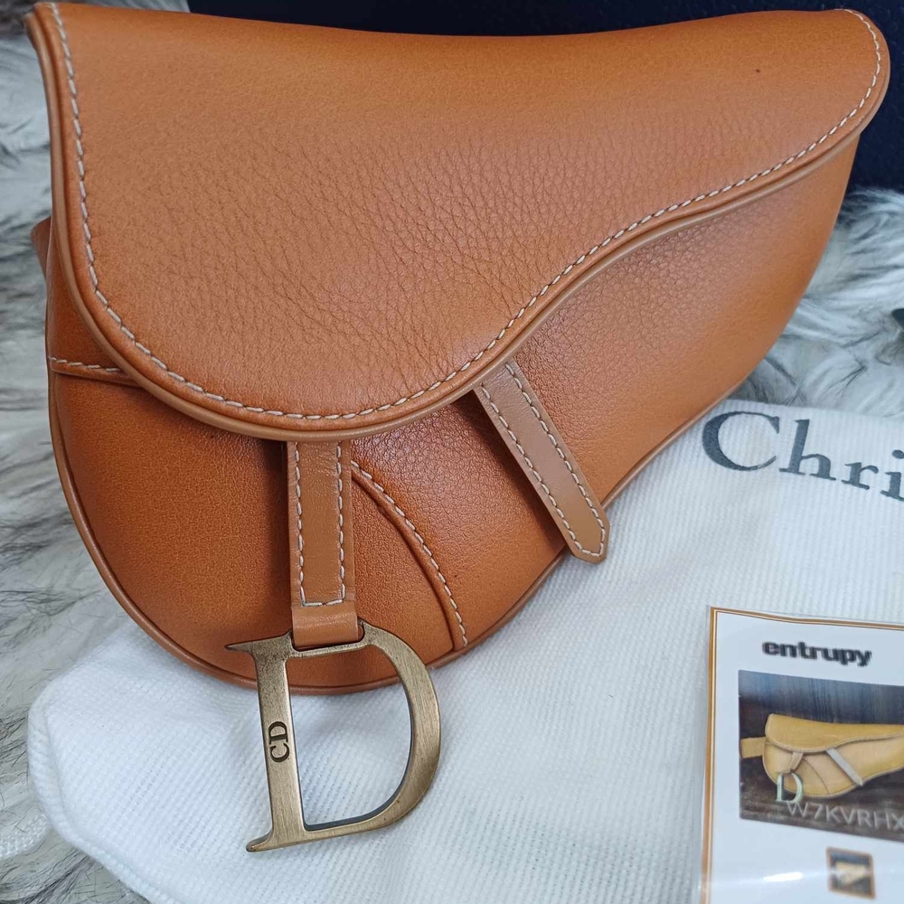Dior Tan Leather Saddle Bag - Picture 4 of 15